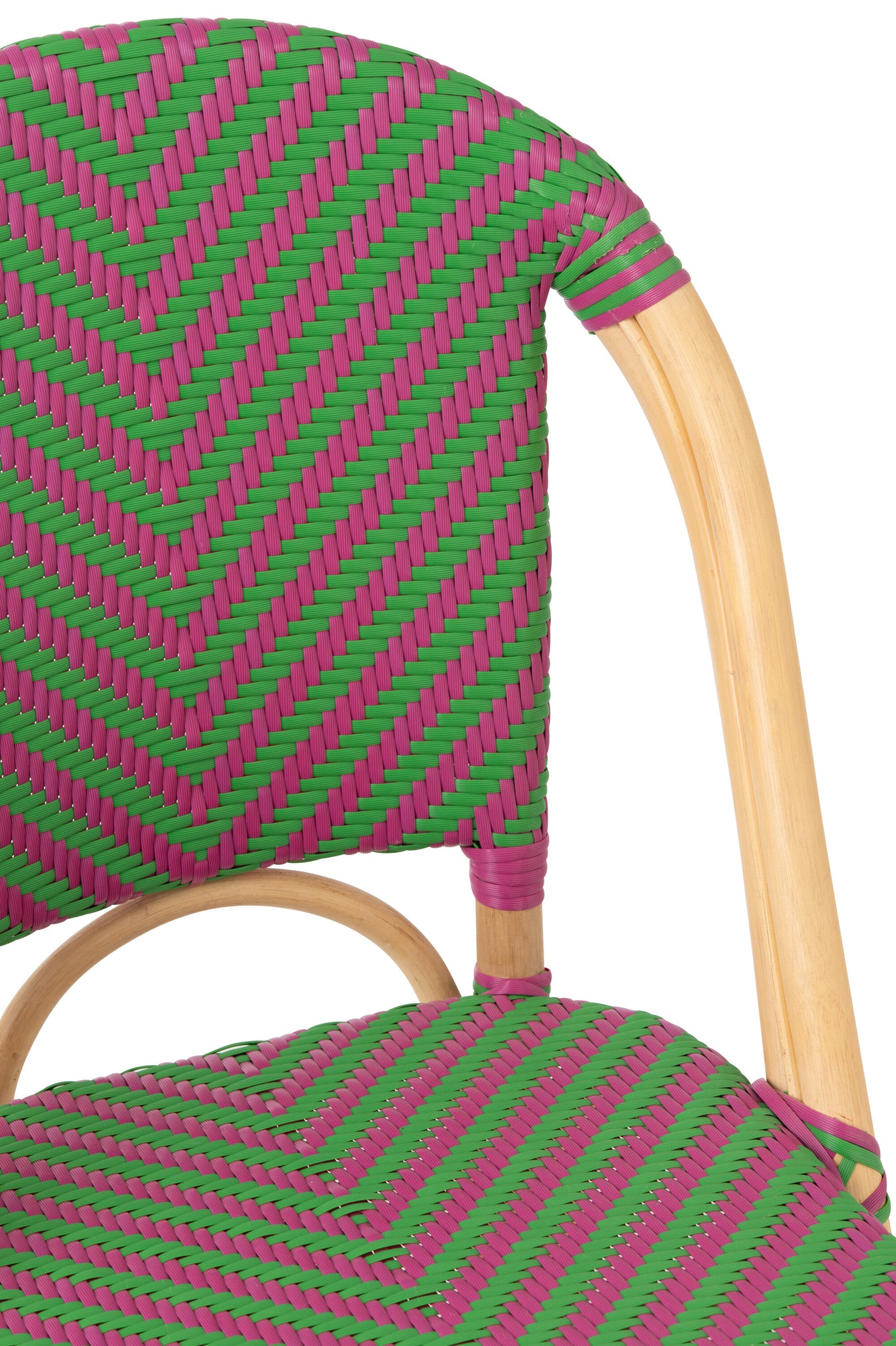 Outdoor Stoel Geo Rond Rotan Roze/Groen J-Line