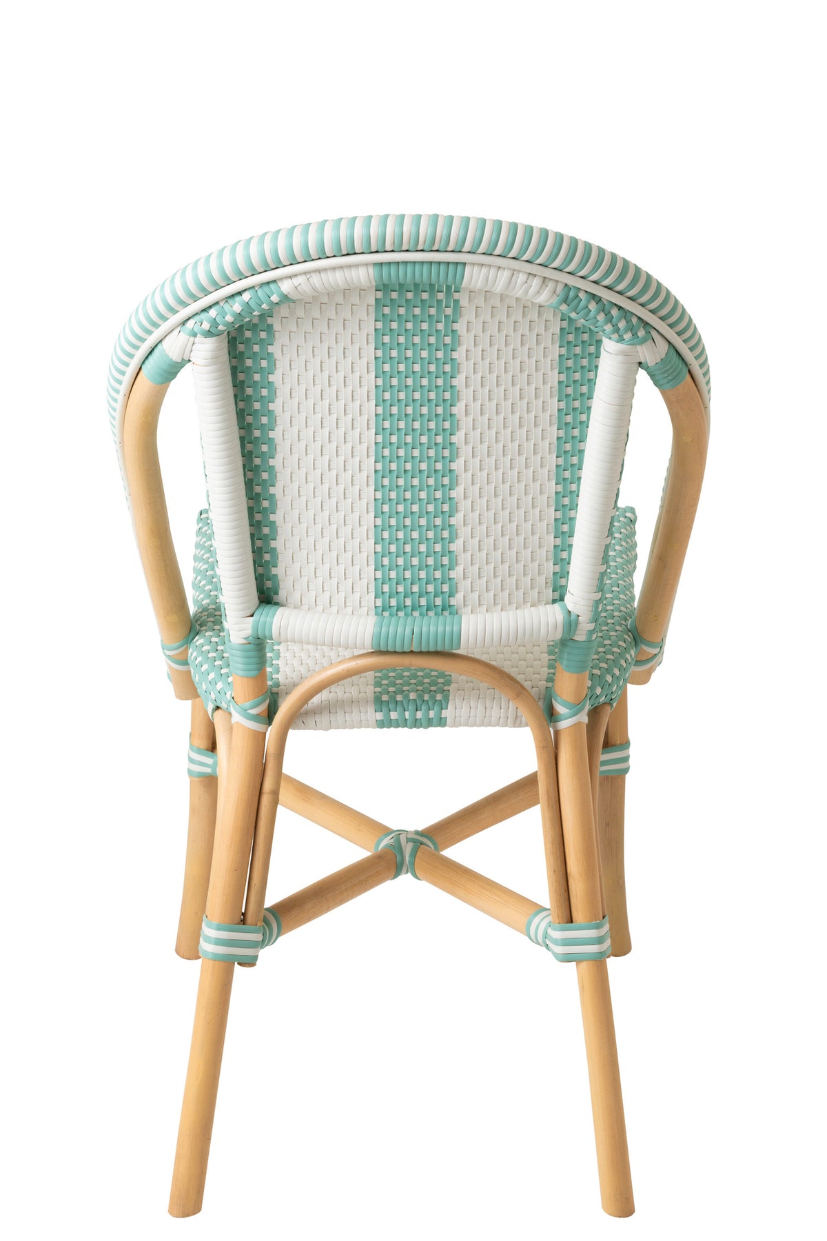 Stuhl Gestreift Rattan Hellblau/Weiß J-Line