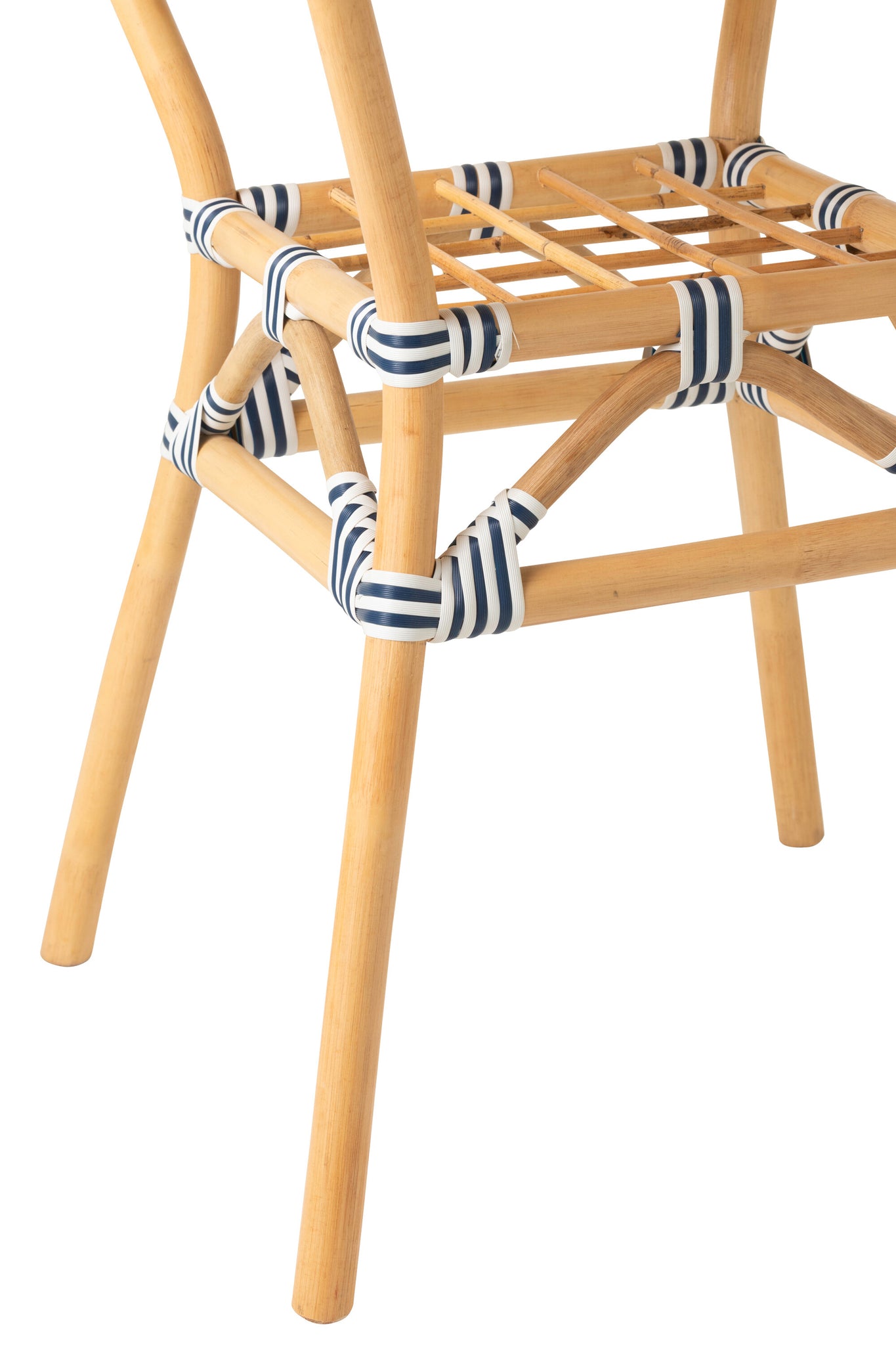 Outdoor Eettafel Geo Rond Rotan Blauw/Wit J-Line