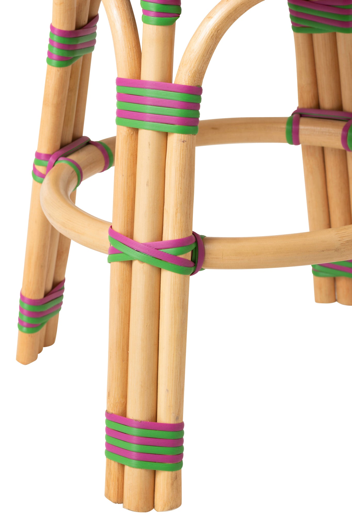 Outdoor Kruk Geo Rond Rotan Roze/Groen J-Line