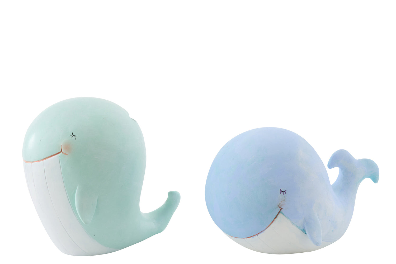 Walvis Spaarpot Large Set van 2 in Lichtblauw &amp; Lichtgroen