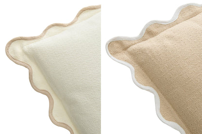 Kussen Geschulpt Katoen Wit/Beige Assortiment Van 2 J-Line