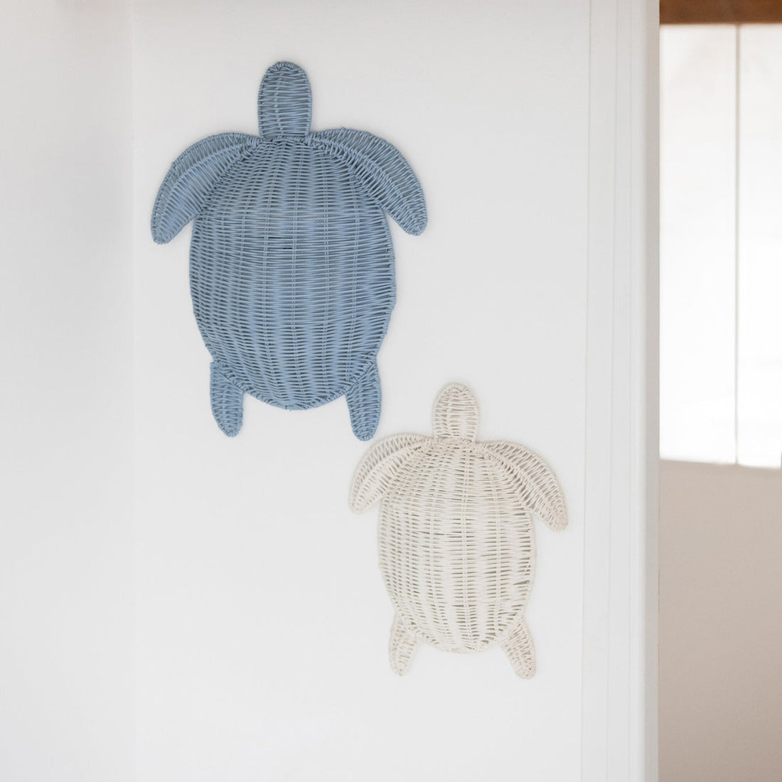 Wanddecoratie Turtle Ijzer Lichtblauw Large J-Line