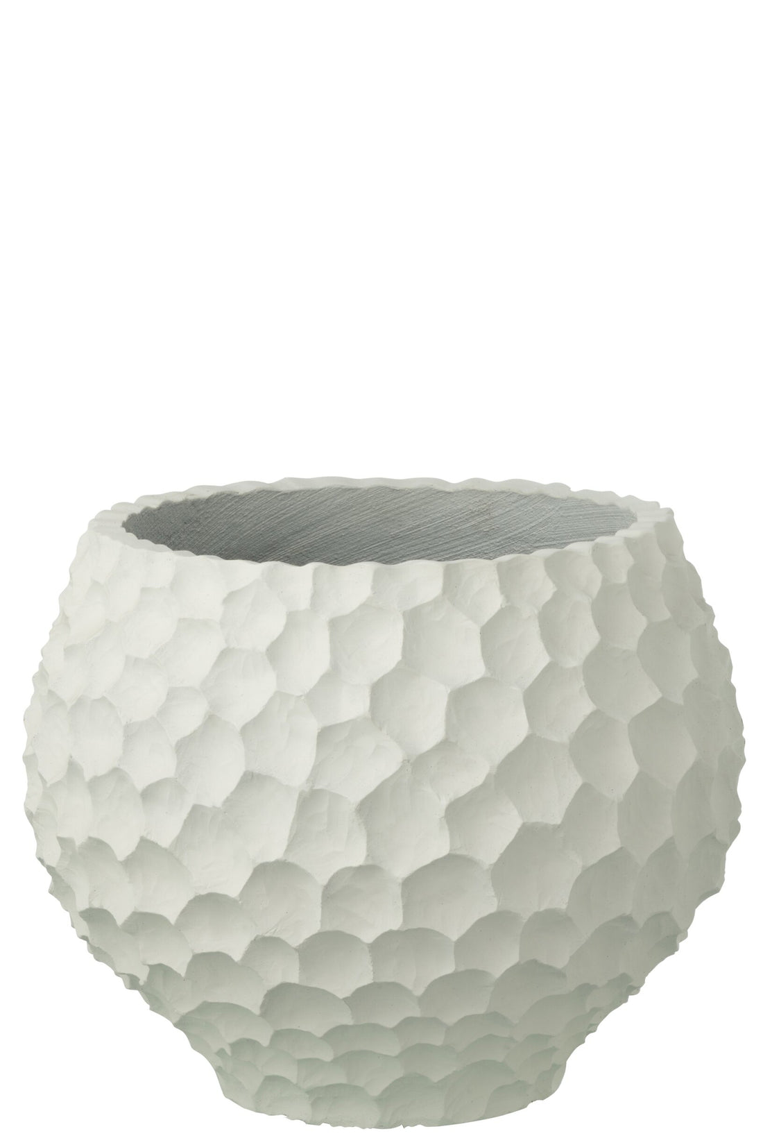 Bloempot Inkepingen + Buiten Zand Wit Medium J-Line
