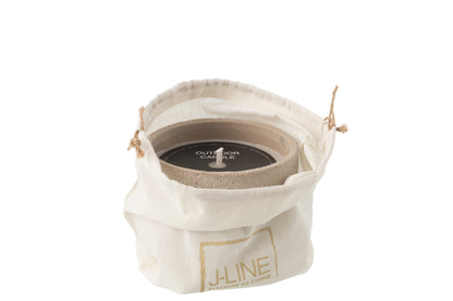Buitenkaars 16h Rond Paraffine Lichtbeige Small J-line