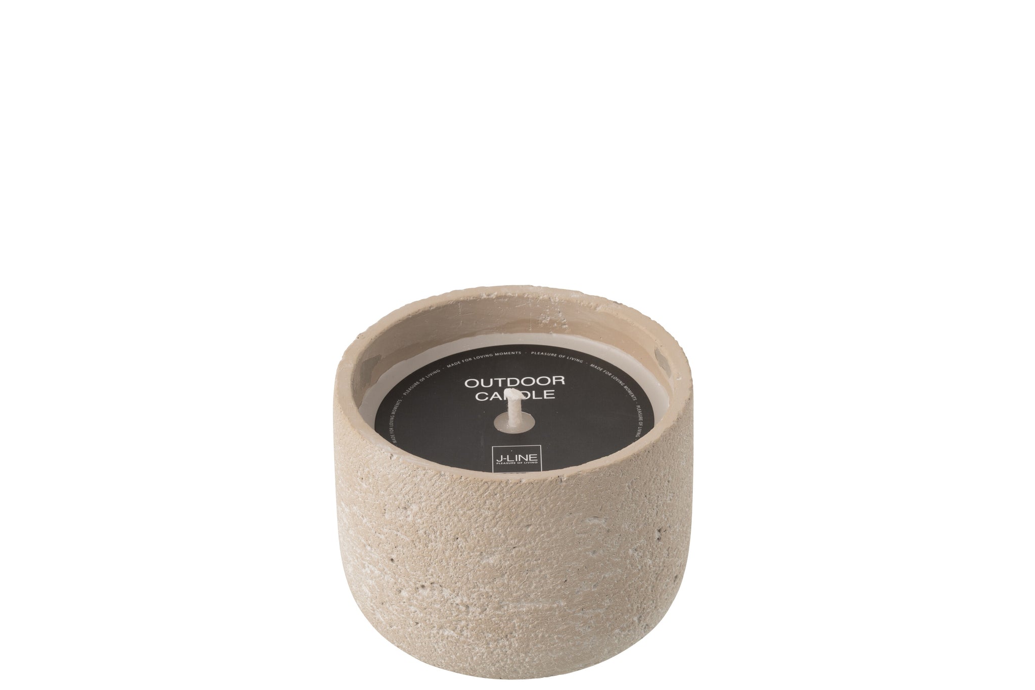 Buitenkaars 16h Rond Paraffine Lichtbeige Small J-line