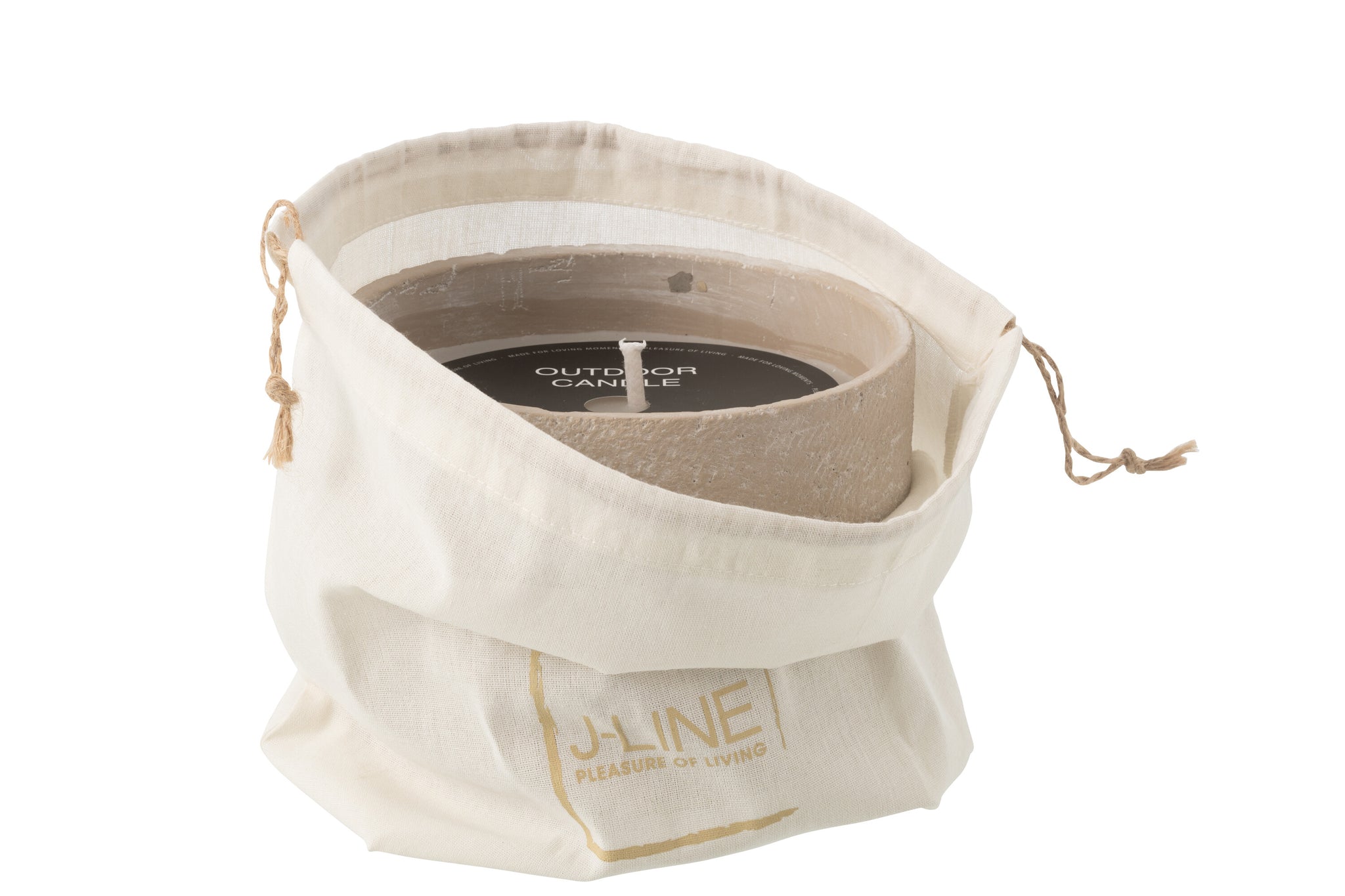 Buitenkaars 31h Rond Paraffine Lichtbeige Medium J-Line