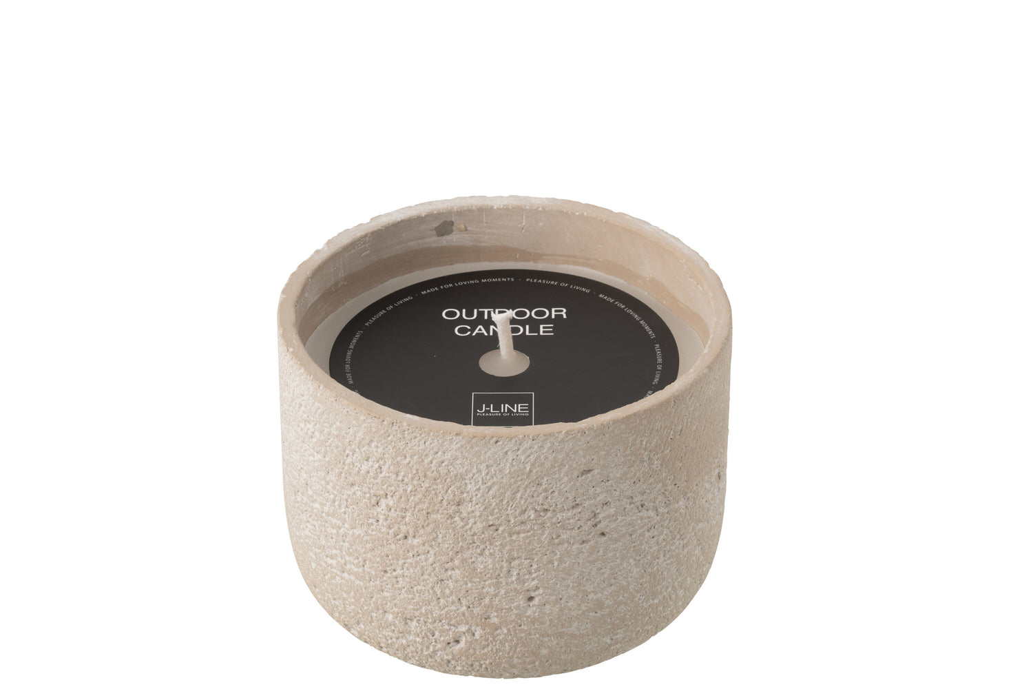 Buitenkaars 31h Rond Paraffine Lichtbeige Medium J-Line
