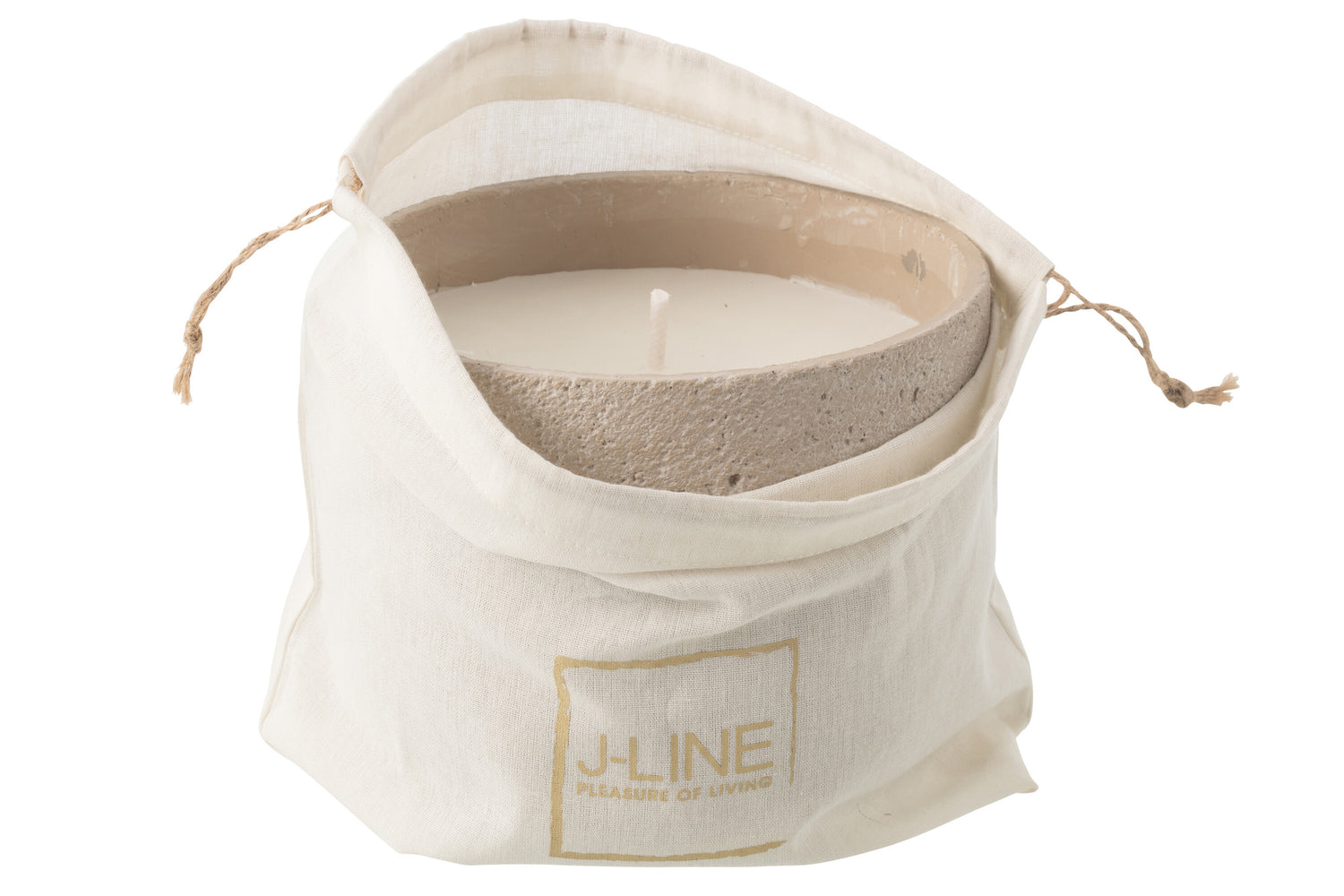 Buitenkaars 47h Rond Paraffine Lichtbeige Large J-Line