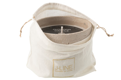 Buitenkaars 47h Rond Paraffine Lichtbeige Large J-Line
