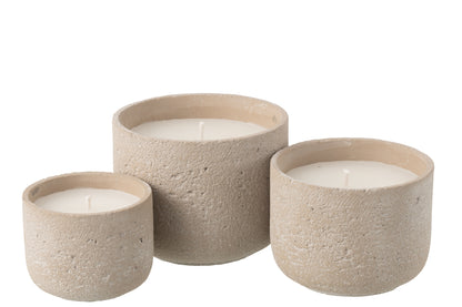 Buitenkaars 47h Rond Paraffine Lichtbeige Large J-Line