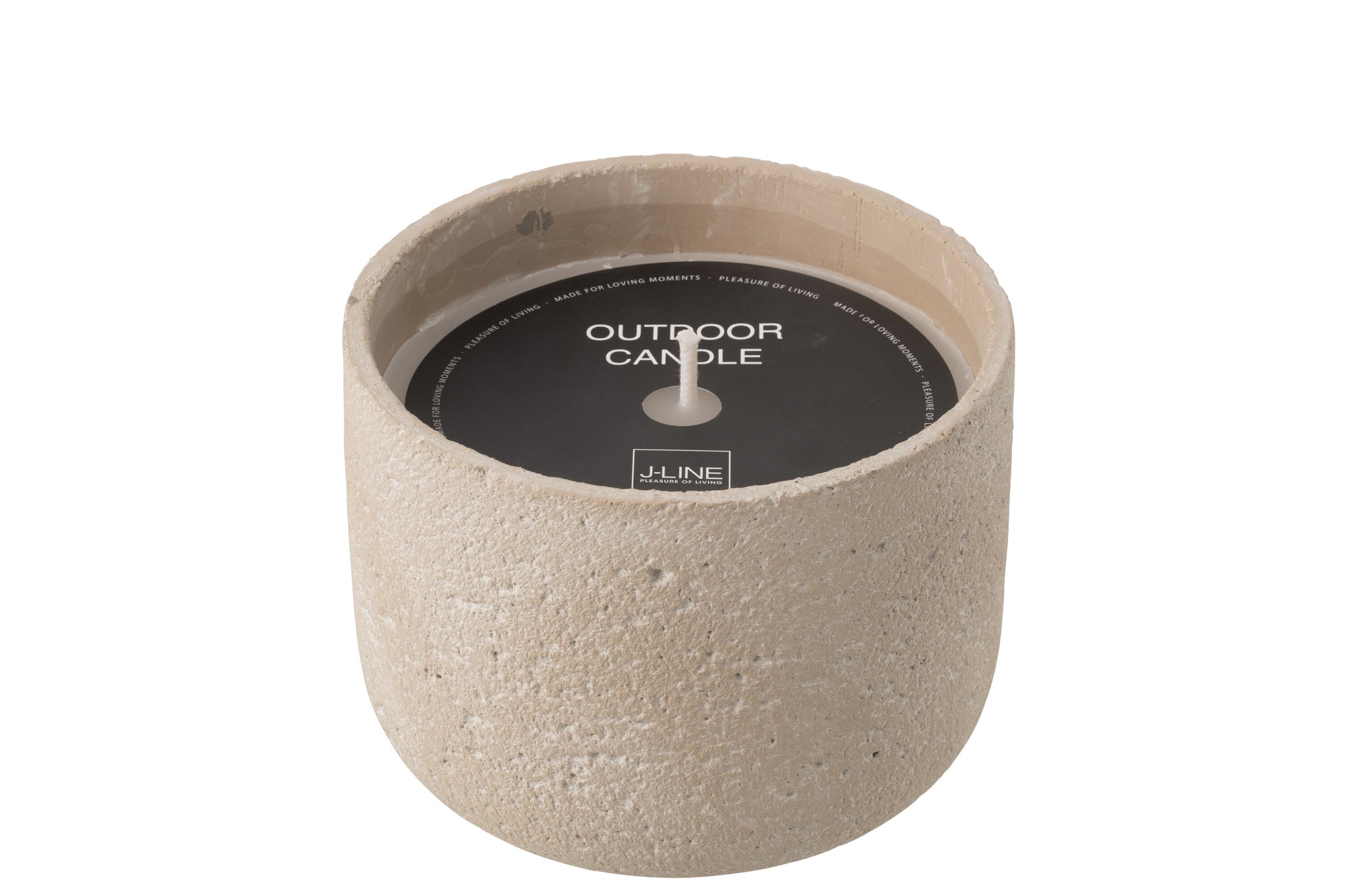 Buitenkaars 47h Rond Paraffine Lichtbeige Large J-Line