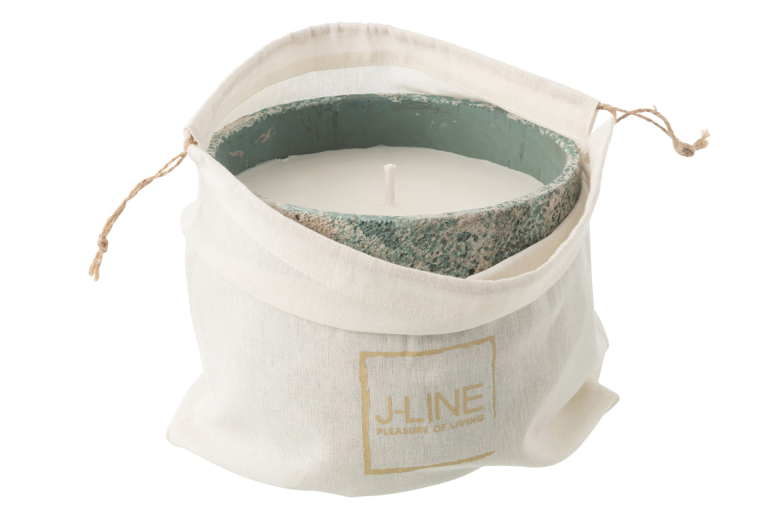 Buitenkaars 47h Rond Paraffine Turquoise Large J-line