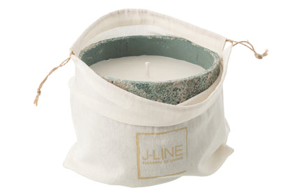 Buitenkaars 47h Rond Paraffine Turquoise Large J-line