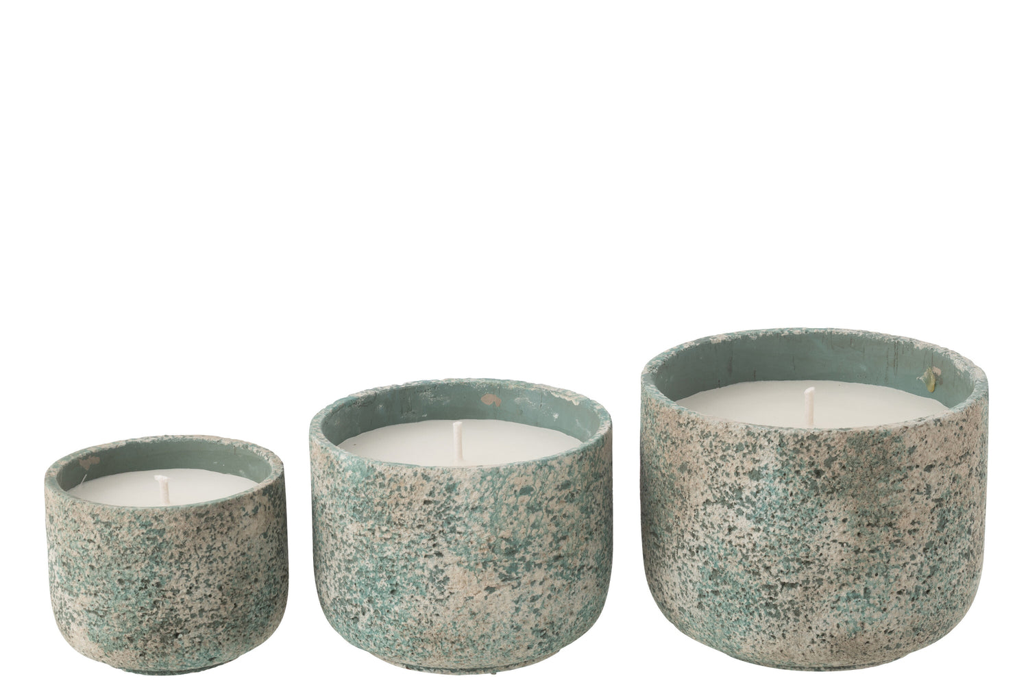 Buitenkaars 47h Rond Paraffine Turquoise Large J-line