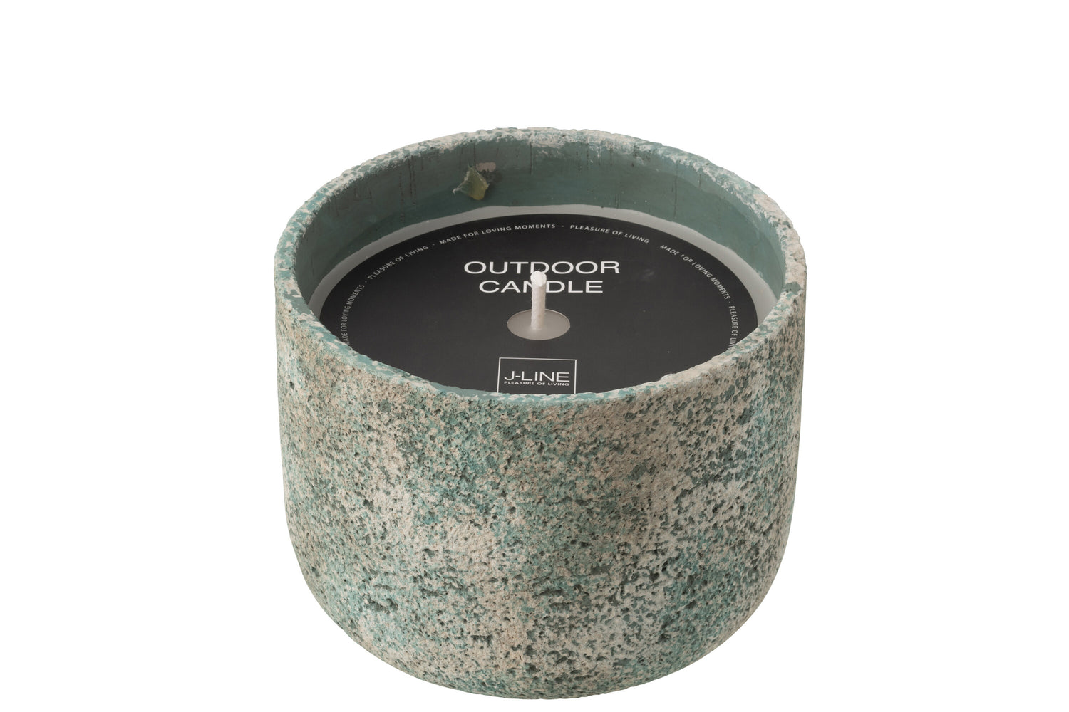 Buitenkaars 47h Rond Paraffine Turquoise Large J-line