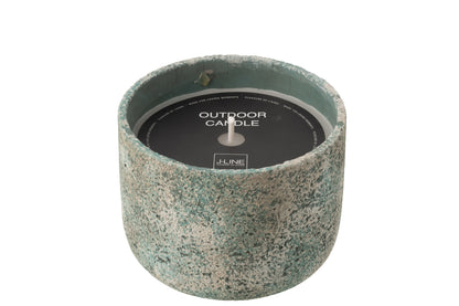 Buitenkaars 47h Rond Paraffine Turquoise Large J-line