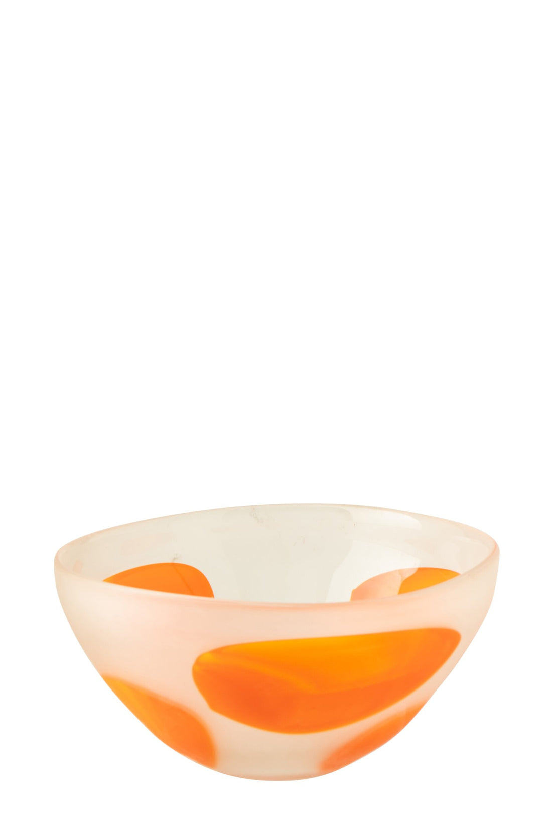 Sierschaal Stippen Glas Donkeroranje/Transparant J-Line