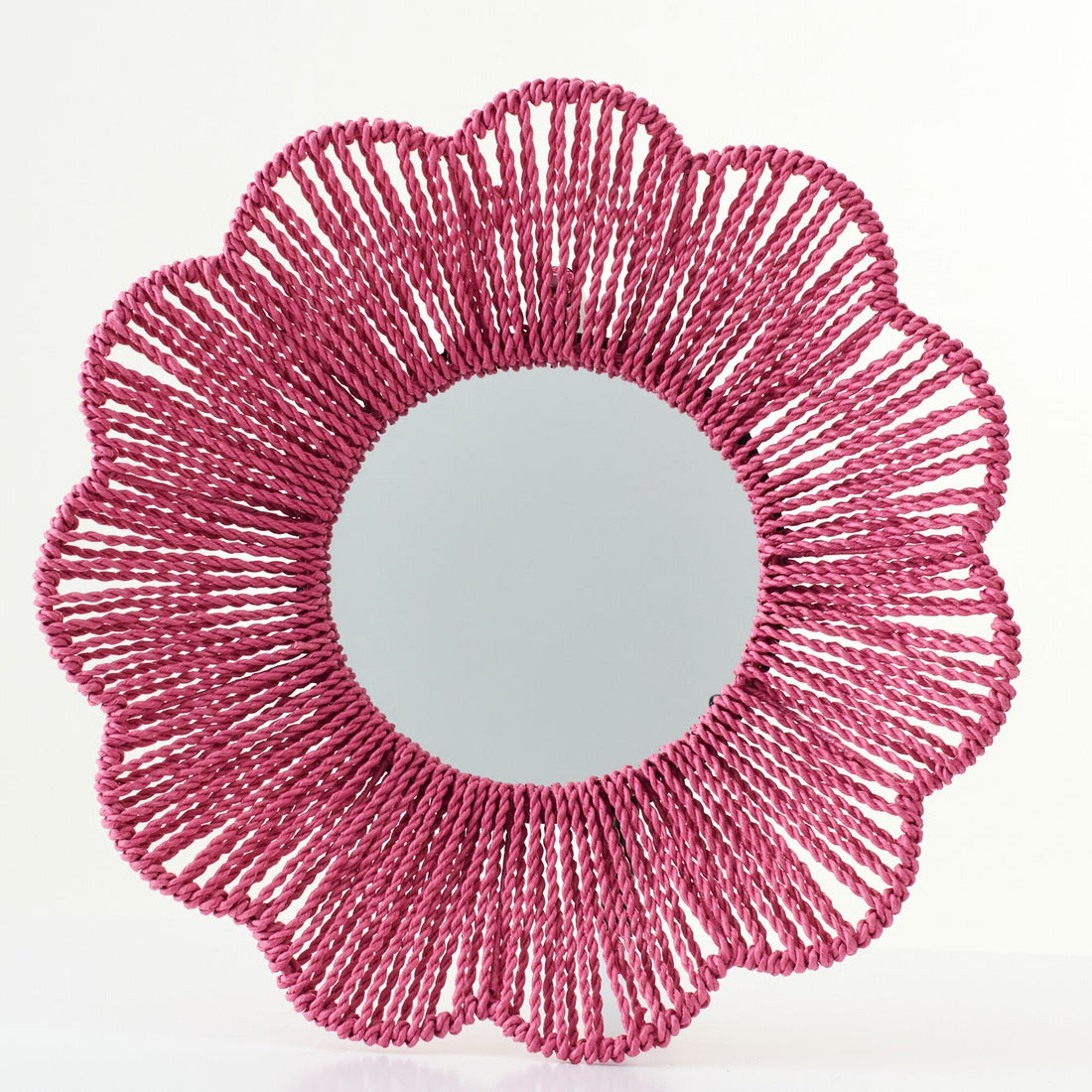 Wandspiegel Raffia Donkerroze J-Line