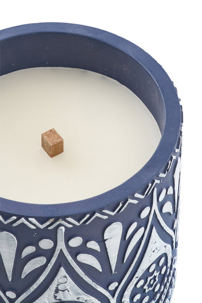 Outdoor Citronellakaars Blauw/Wit Large J-Line