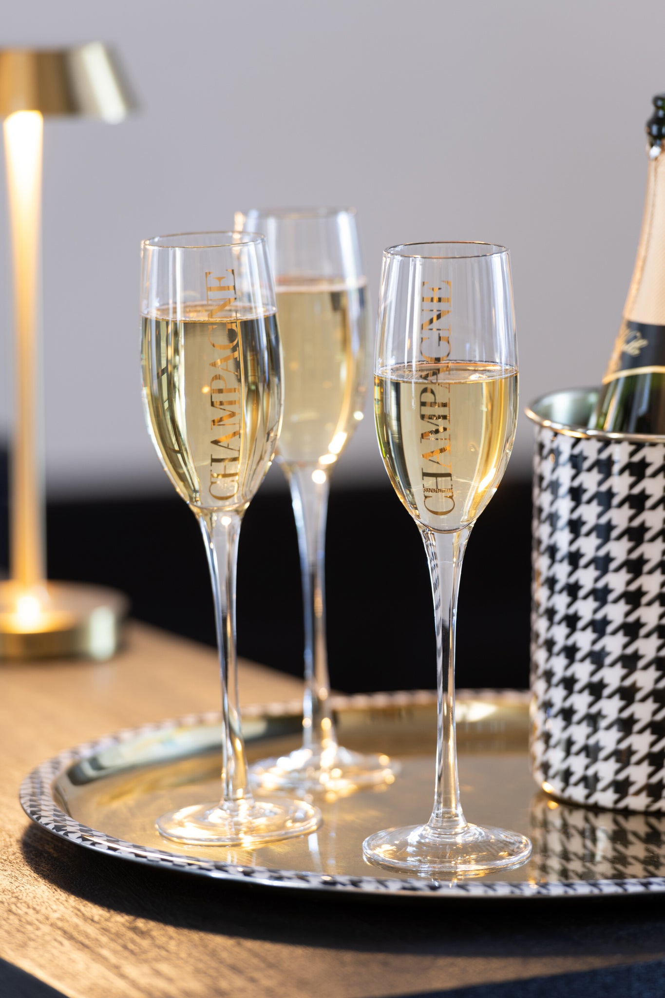 Champagneglas Transparant/Goud