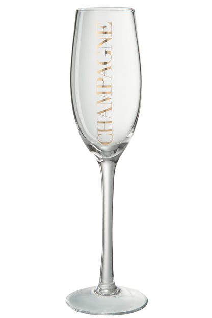 Champagneglas Transparant/Goud