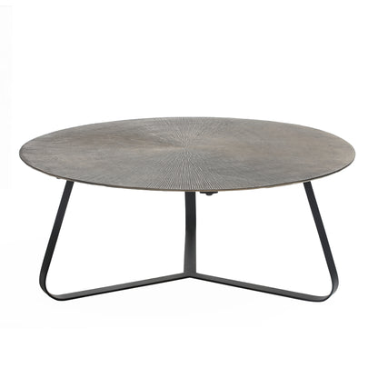 Kae Gold Alu Black Iron Round Coffee Table L PTMD