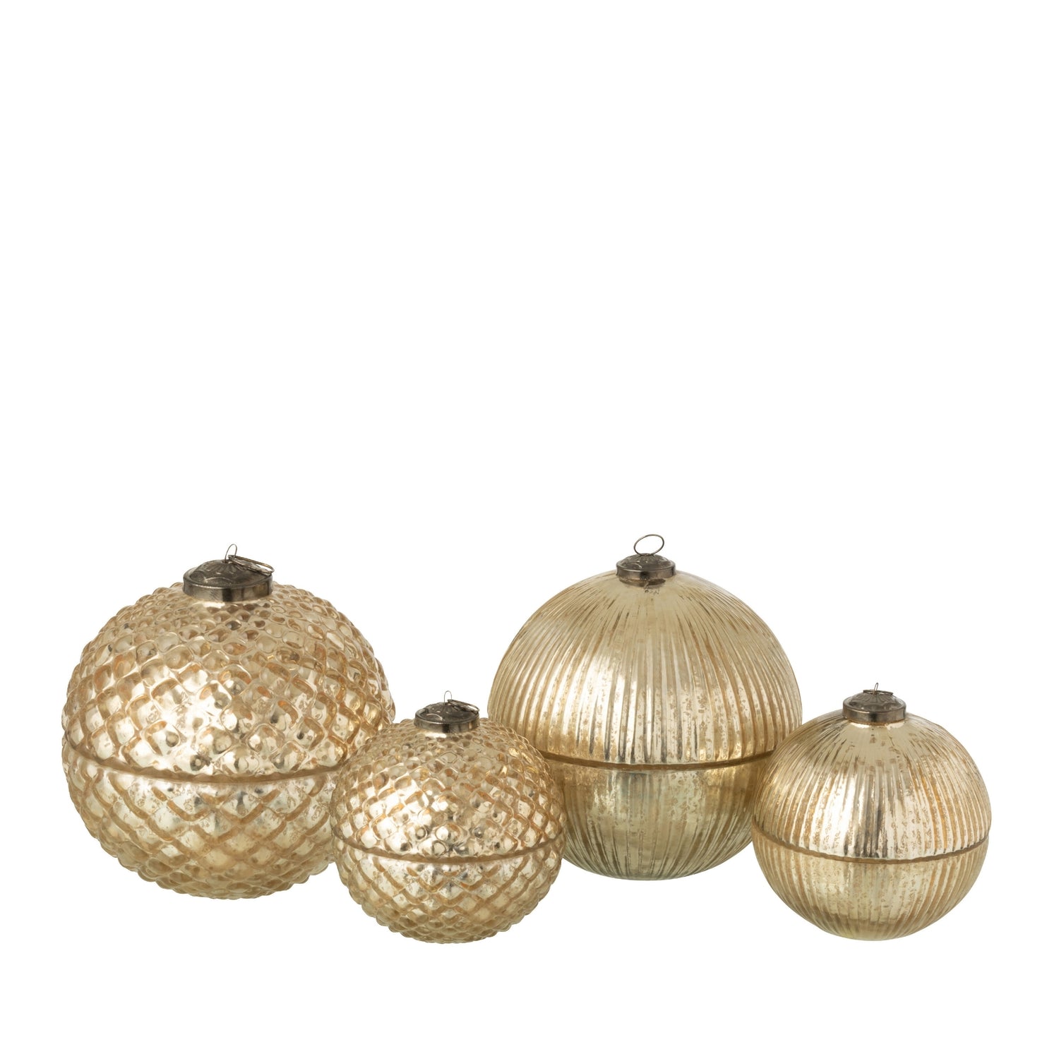 Geurkaars Kerstbal Glas Goudkleurig Small Set van 2 J-Line