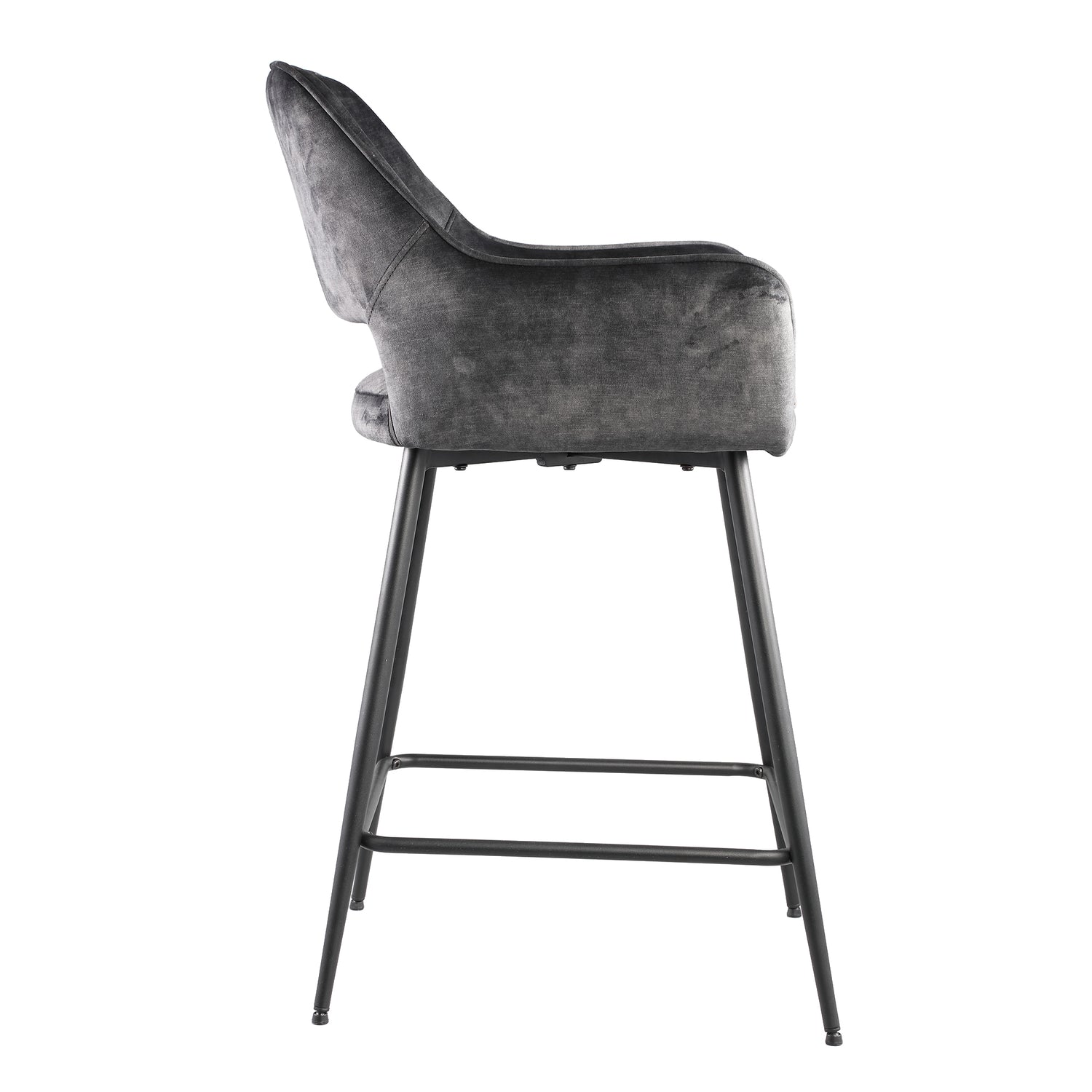 Barstoel Fal Low Velvet Antraciet Set Van 2 PTMD