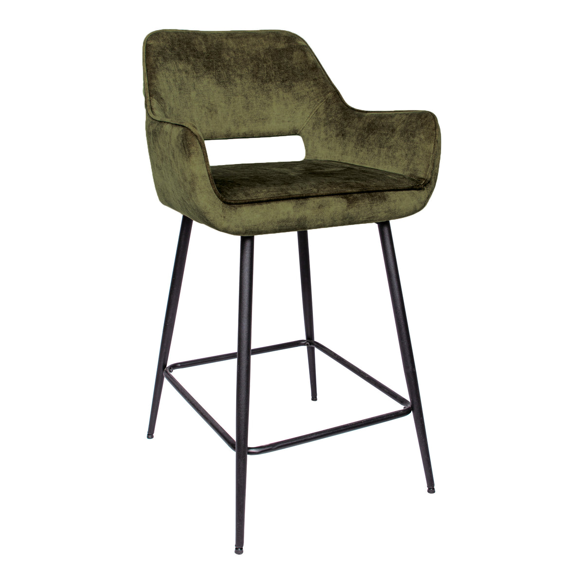 Barstoel Fal Low Velvet Groen Set van 2 PTMD