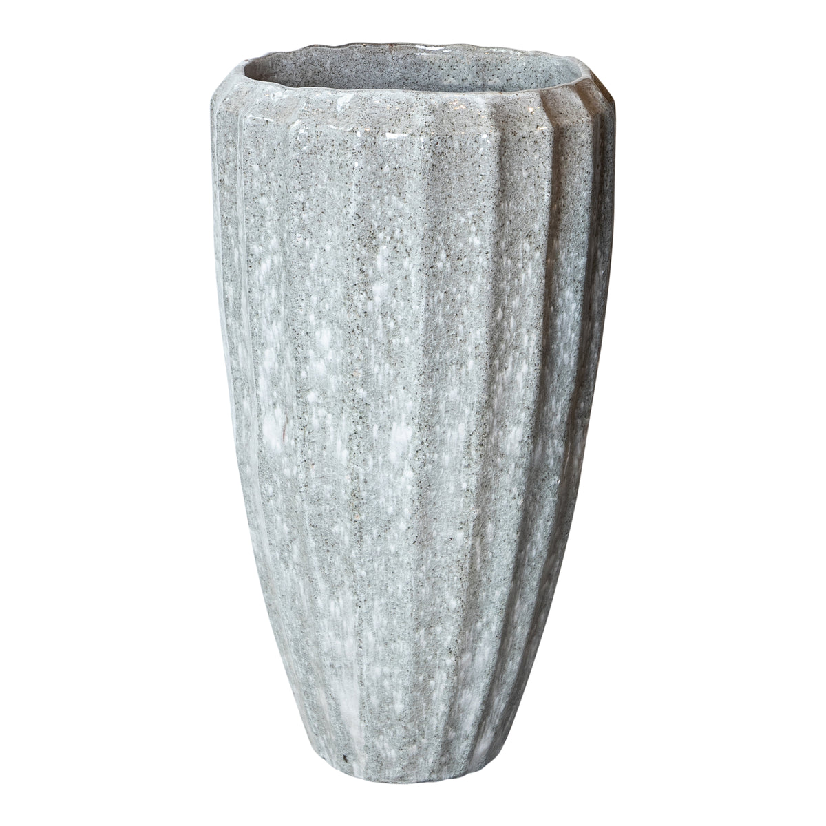Weißer Keramik-Blumentopf Olver Small Ø48x90cm PTMD