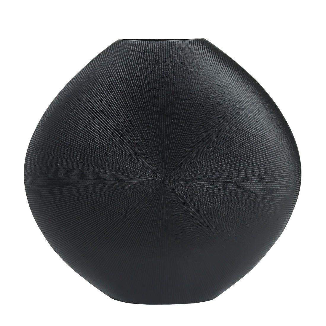 Tiro Black Aluminium Topf Oval Streifenmuster PTMD