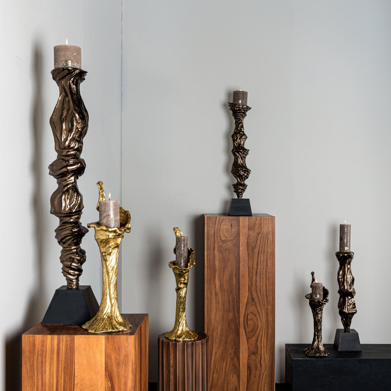 Mataly Gouden Kandelaars PTMD Set van 2