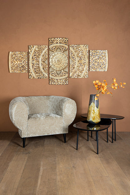 Wandpaneel Sharlene - 180x90cm - MDF - Gold PTMD