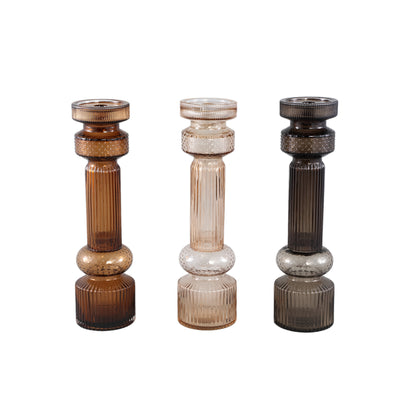 Fadri Grey Glass Candle Holder L PTMD