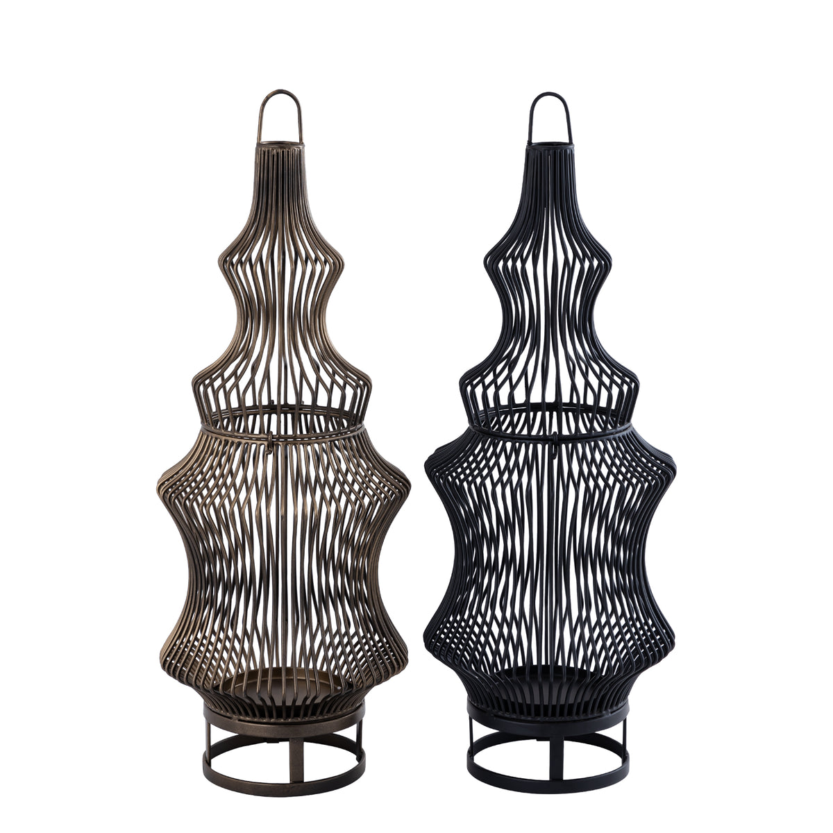 Tobin Laterne - 23x23x60 cm - Eisen - Schwarz PTMD