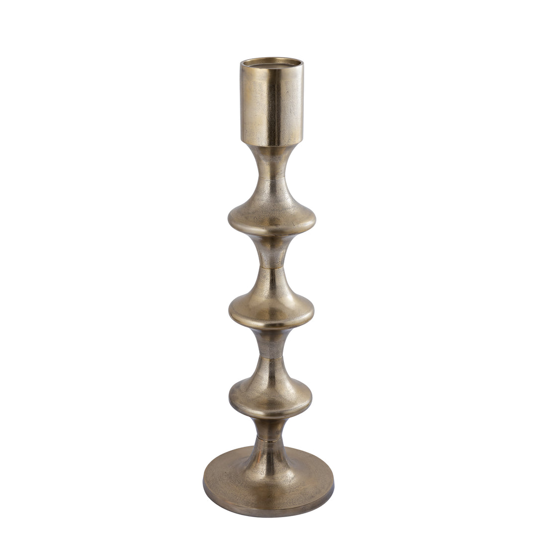 Taika Gold Alu rund Kerzenständer Tabs H92cm PTMD