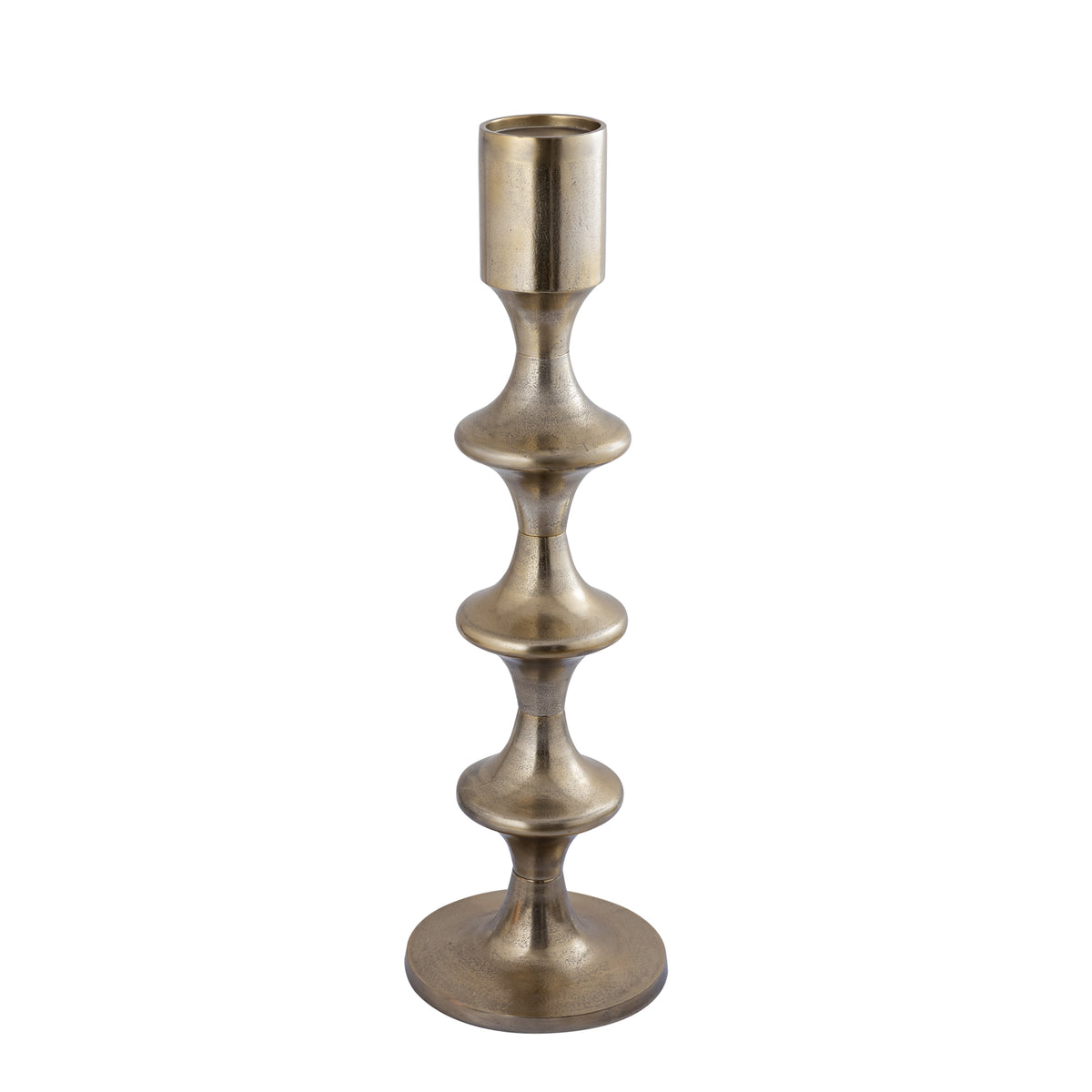 Taika Gold Alu rund Kerzenständer Tabs H92cm PTMD