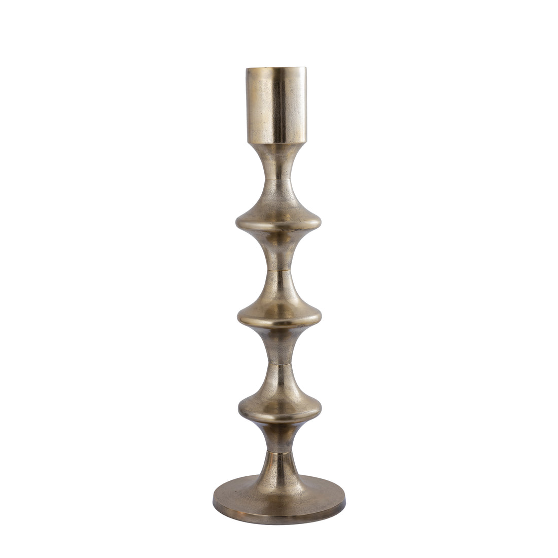Taika Gold Alu rund Kerzenständer Tabs H92cm PTMD