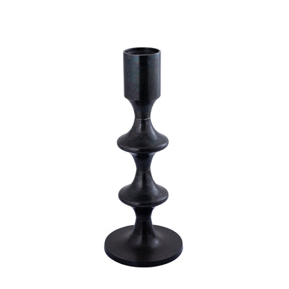 Taika Black Alu-Rundkerze Tabs niedrig H73cm PTMD
