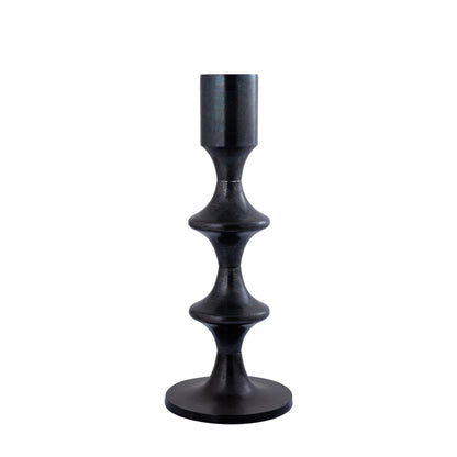 Taika Black Alu-Rundkerze Tabs niedrig H73cm PTMD