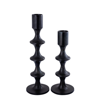 Taika Black Alu-Rundkerze Tabs niedrig H73cm PTMD