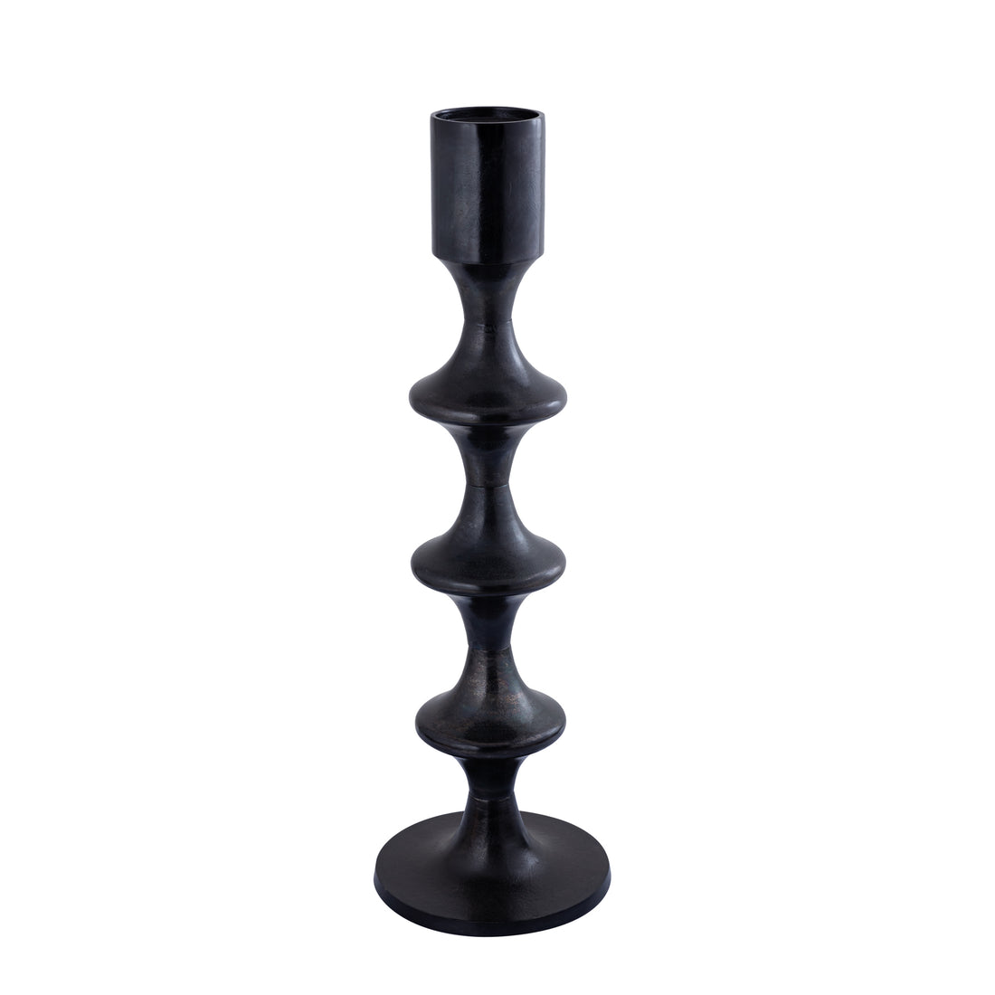 Taika Black runder Aluleuchter mit Tabs H92cm PTMD