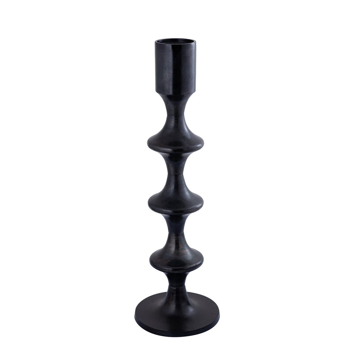 Taika Black runder Aluleuchter mit Tabs H92cm PTMD