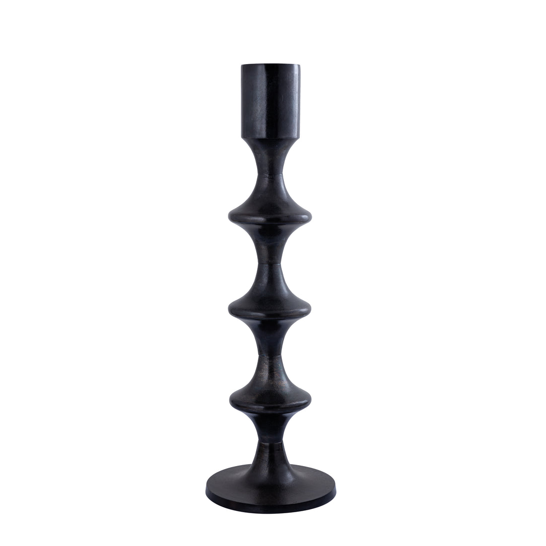 Taika Black runder Aluleuchter mit Tabs H92cm PTMD