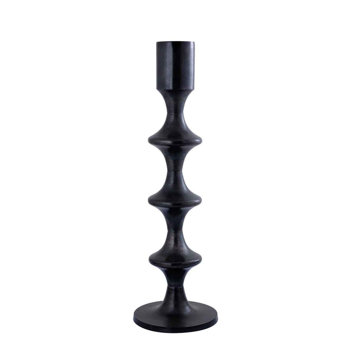 Taika Black runder Aluleuchter mit Tabs H92cm PTMD