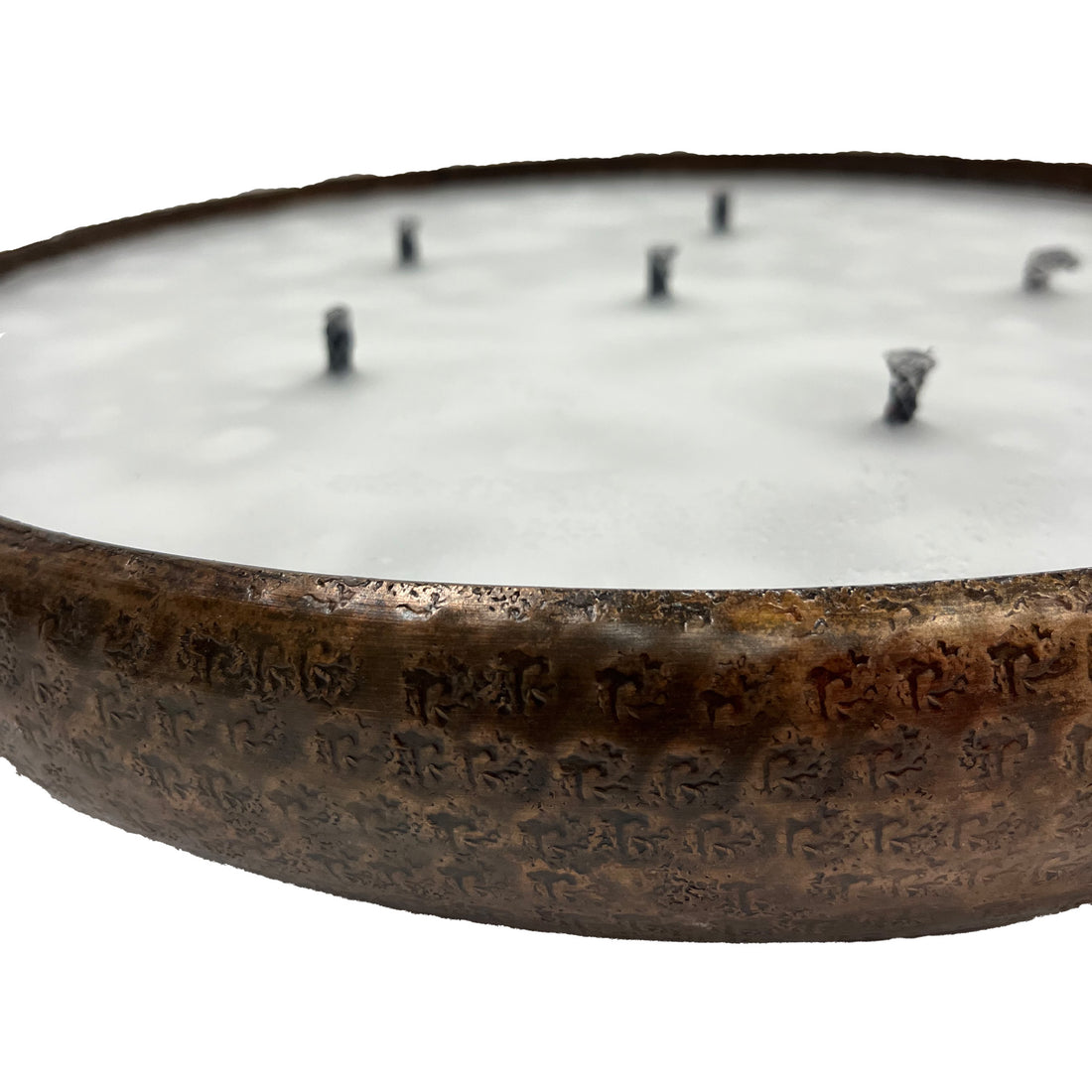 Bunty Copper Alu Hammered Candle Round M PTMD