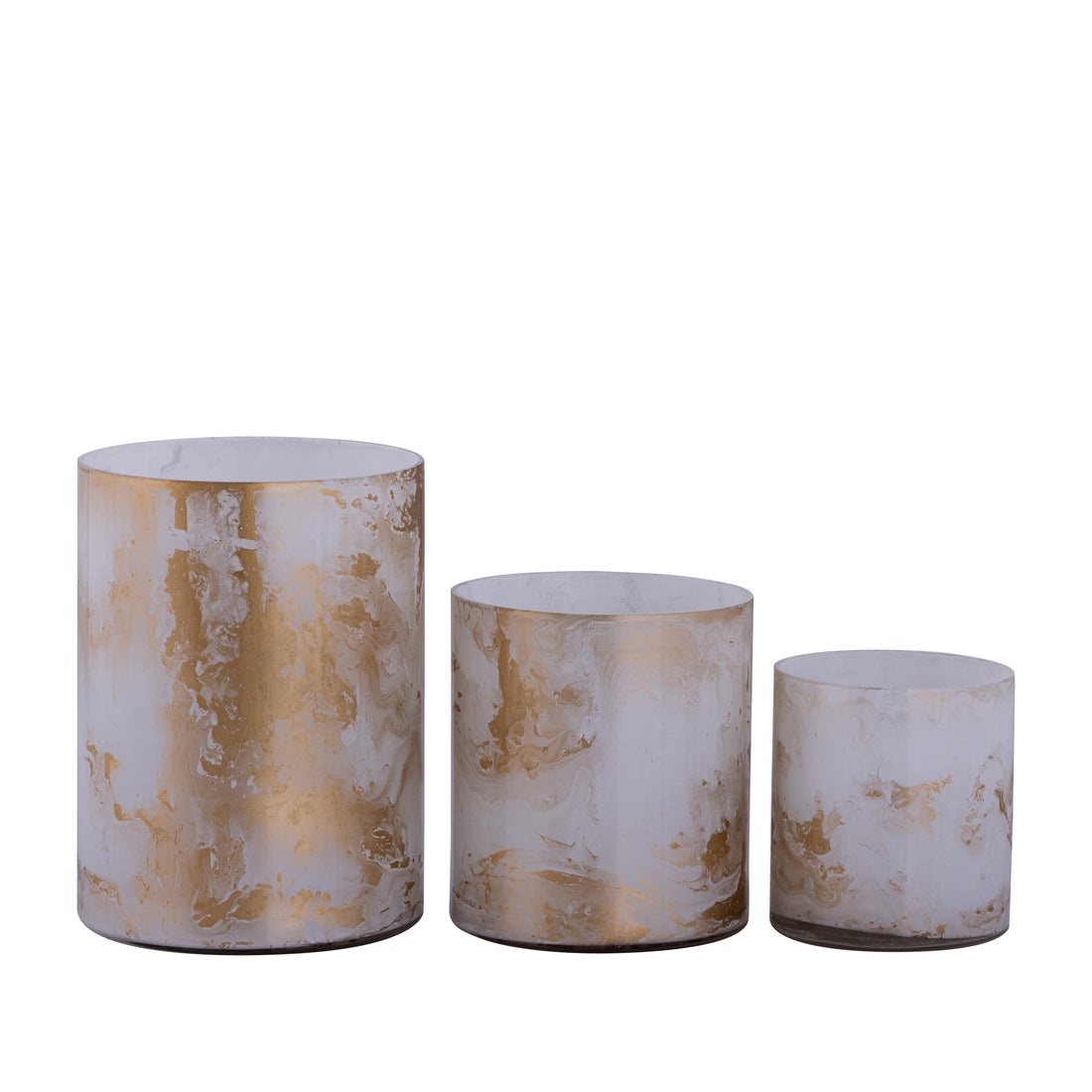 Georgie Black Glass Theelichthouder Set van 3 PTMD