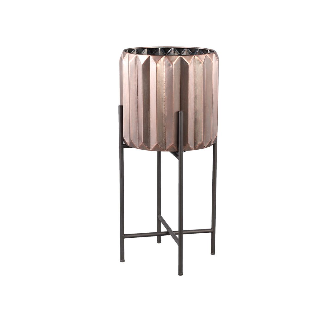 Eleyza Copper Rond Iron Pot Op Metaal Base M Dia 31xH66cm PTMD