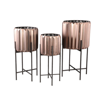 Eleyza Copper Rond Iron Pot Op Metaal Base L Dia37.0 x H74cm PTMD